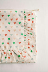 Love In Bloom Timless Floral Ruffle Zipper Pouch