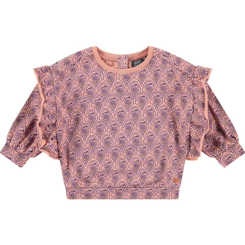 Floral Balloon Sleeved Sweatshirt