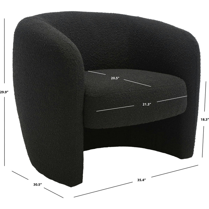 Everly Boucle Barrel Back Accent Chair