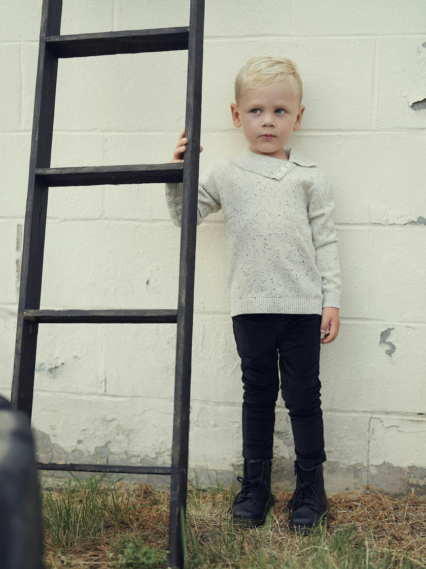 Flecked Diamonds High Neck Buttoned Sweater