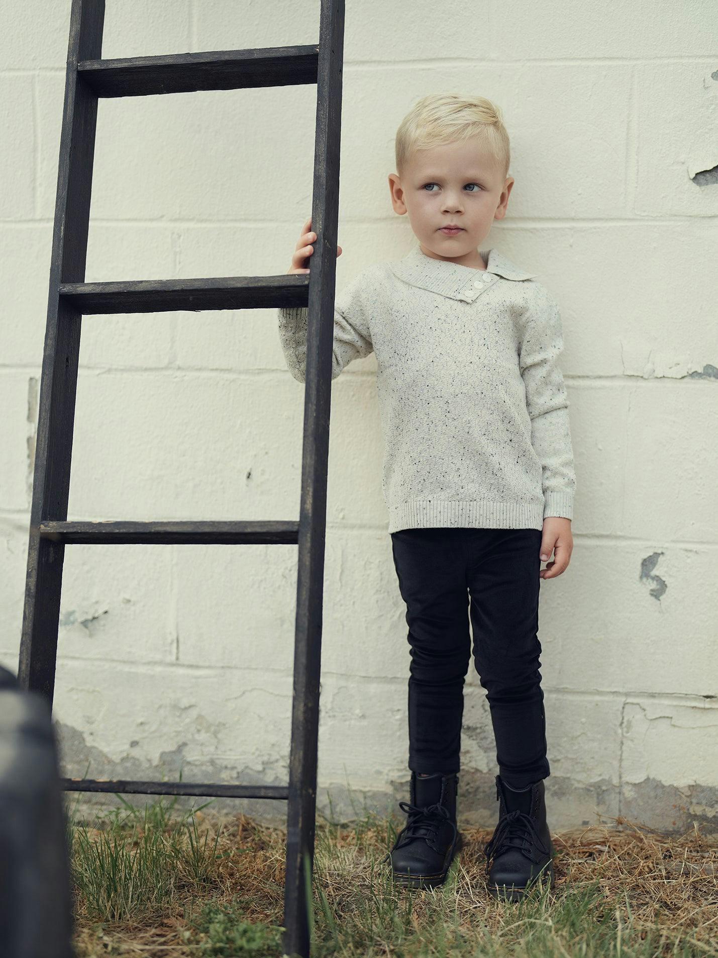 Boys Velour Straight Leg Dress Pants