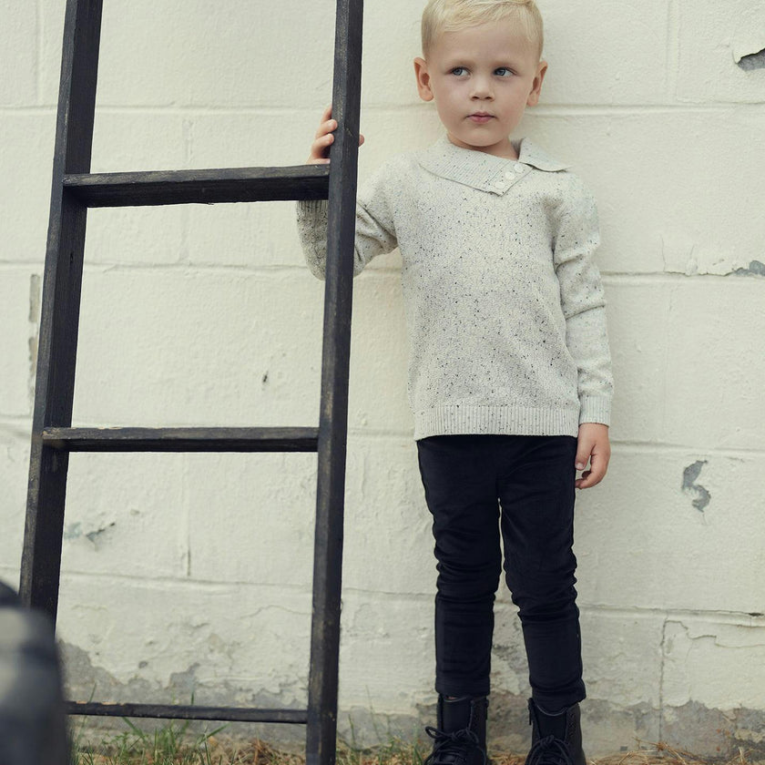 Boys Velour Straight Leg Dress Pants