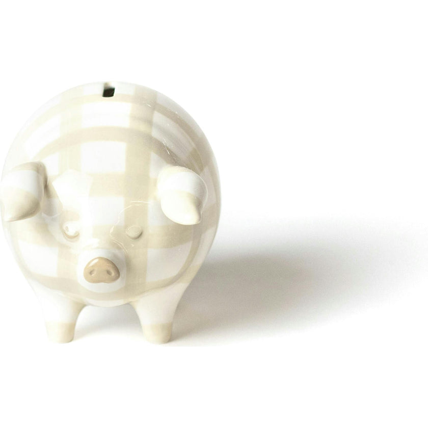 Gingham Piggy Bank
