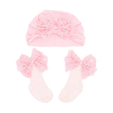 Lace Bow Hat & Sock Gift Set