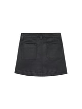 Jenny Mini Skirt | Black Coated
