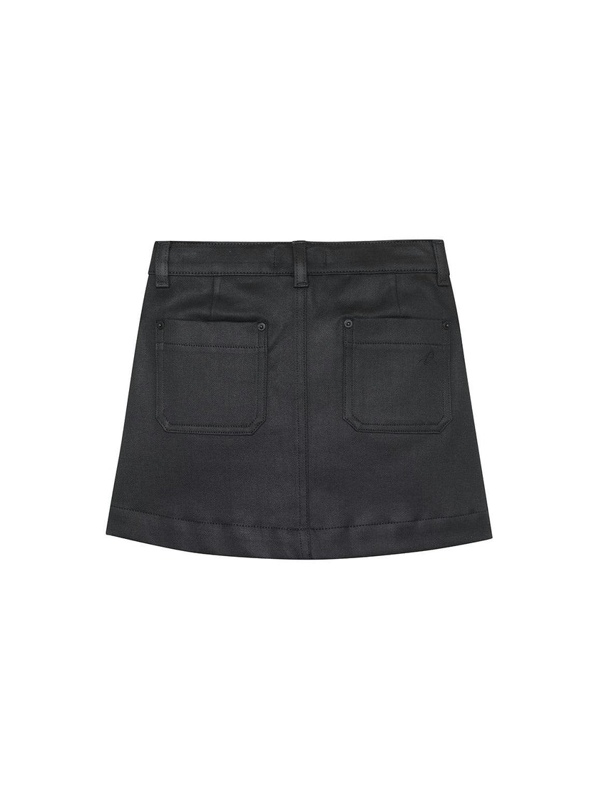 Jenny Mini Skirt | Black Coated