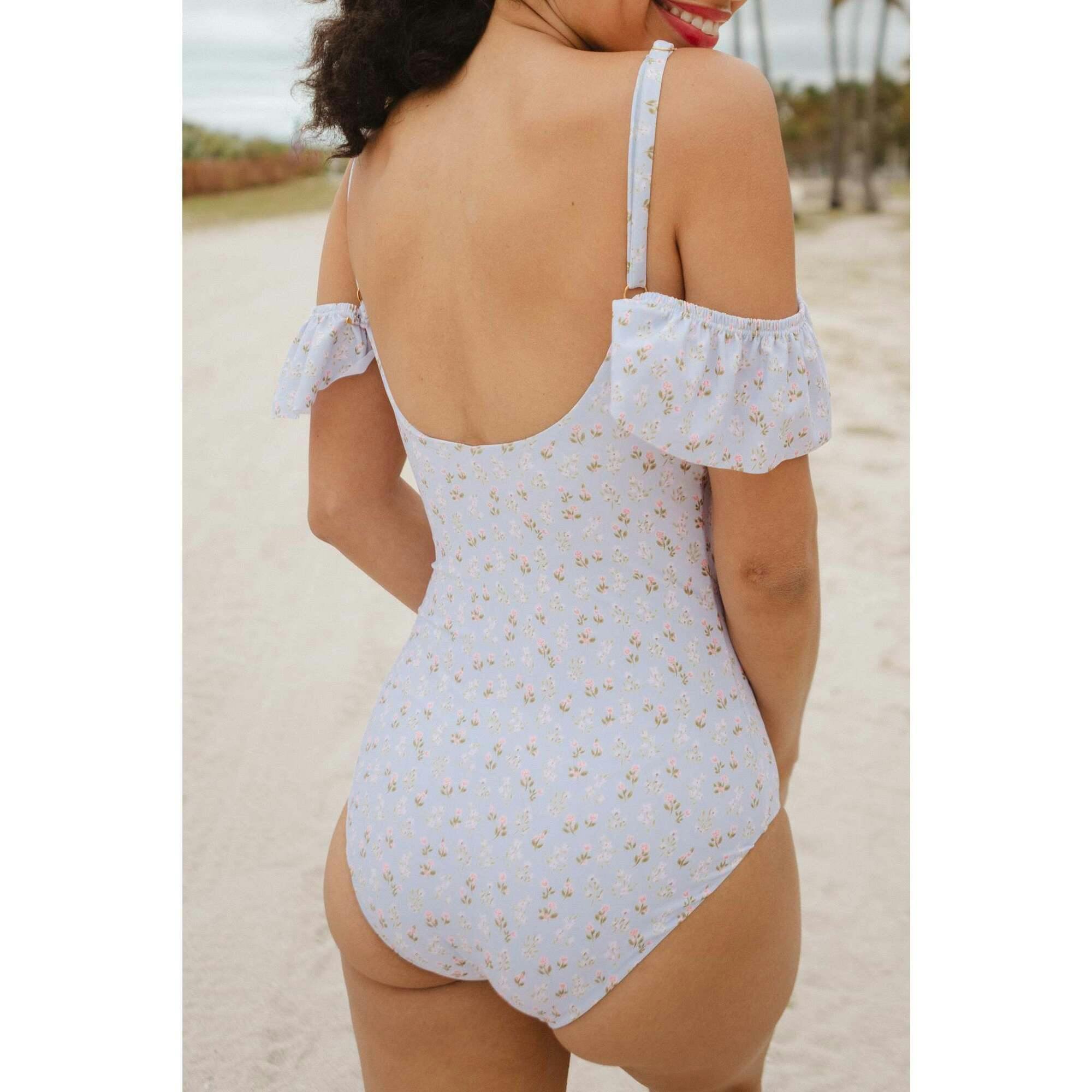 Maise One Piece in Blue Ditsy Floral