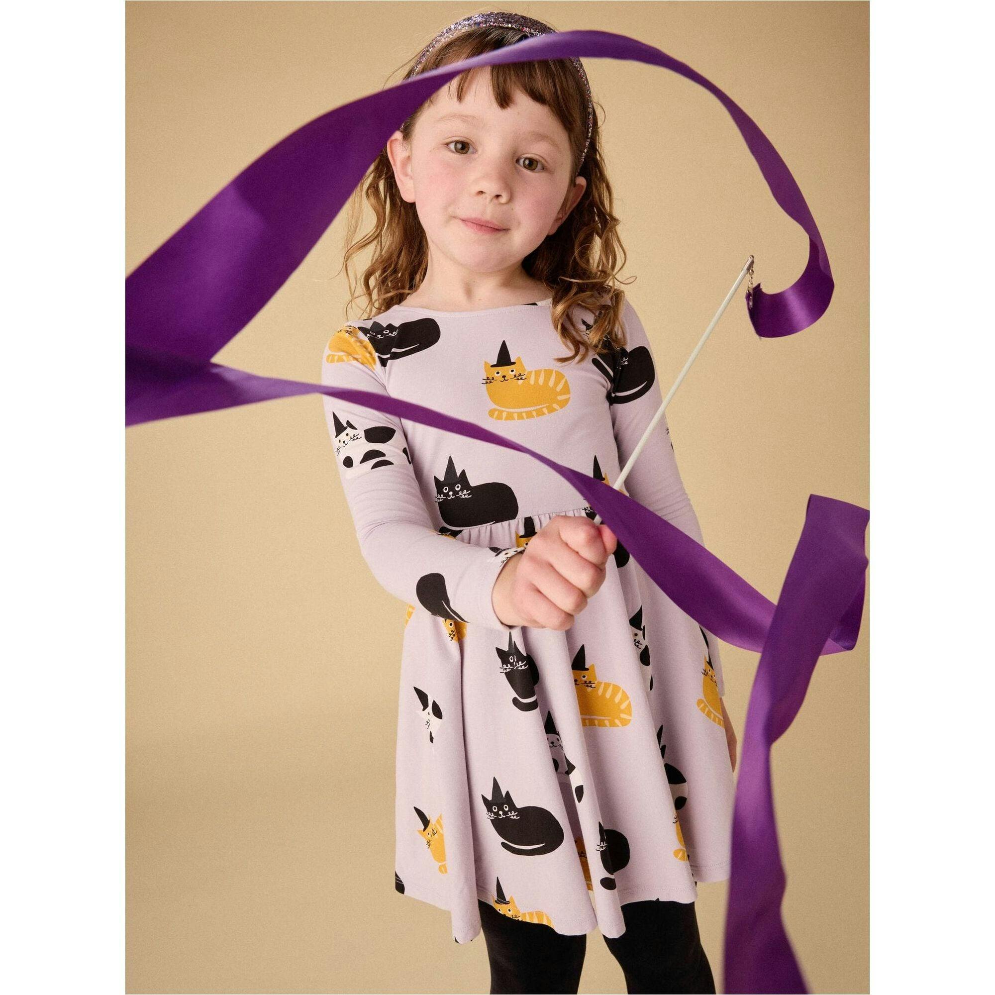 Printed Ballet Dress, Purple