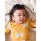 Printed Lap Shoulder Top Set, Yellow