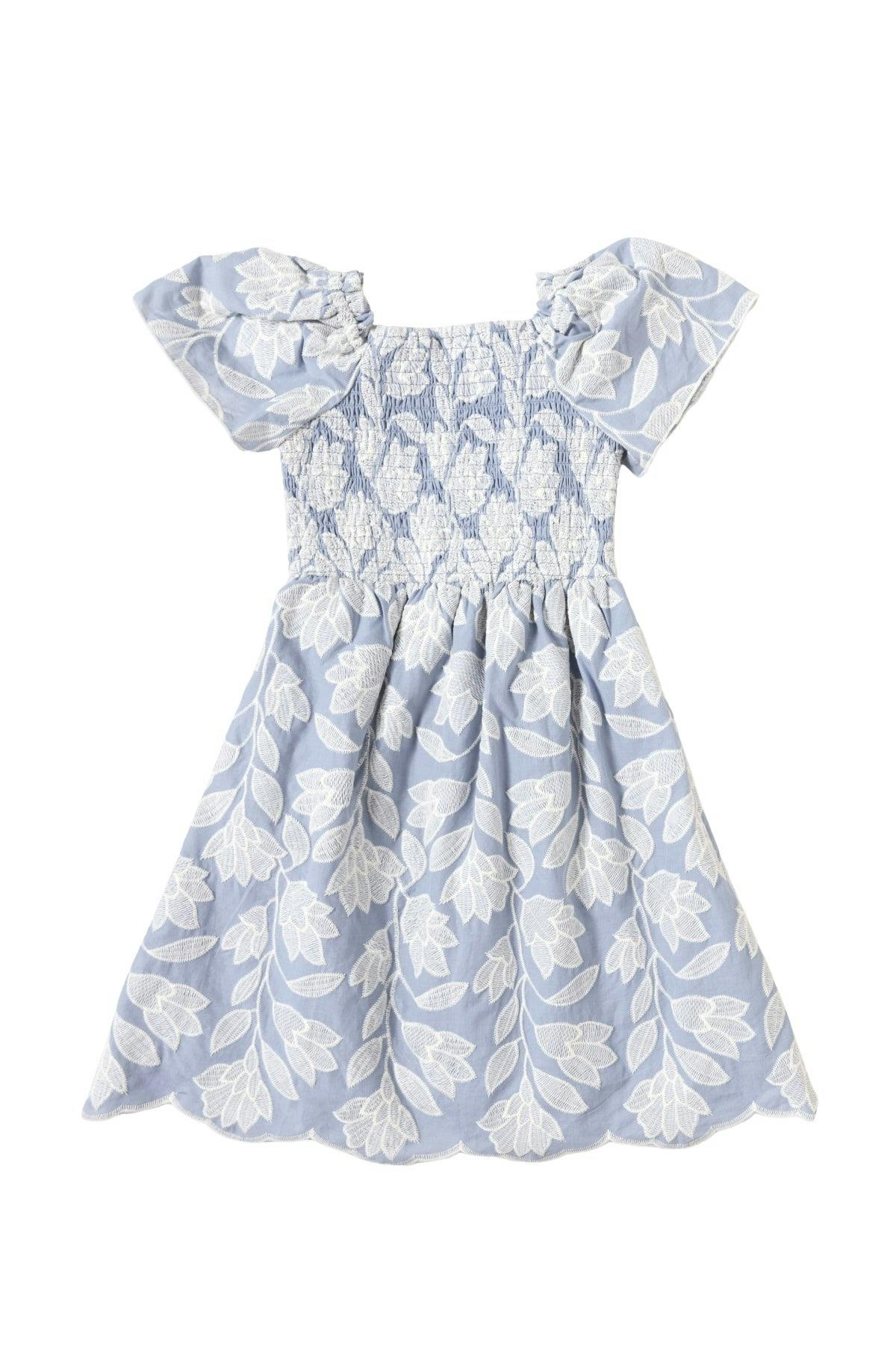 Mini Ophelia Dress in Mosaic Embroidery