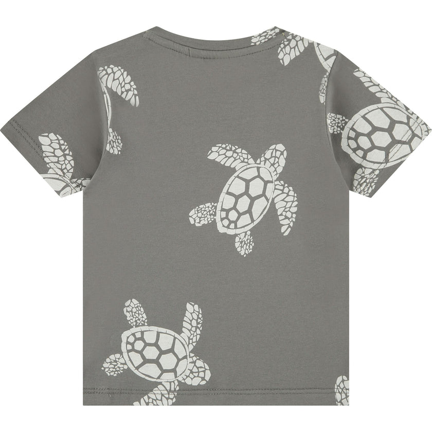 All-Over Turtle Graphic Print T-Shirt