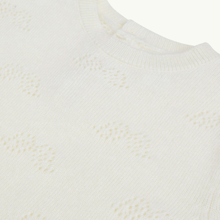 Angel Wing Cashmere Pointelle Sleepsuit