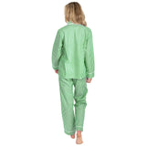 Women's Braddock Green Long PJ Set - Organic Cotton Poplin