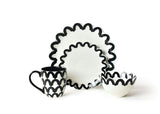 Black Arabesque Scallop 4 Piece Place Setting