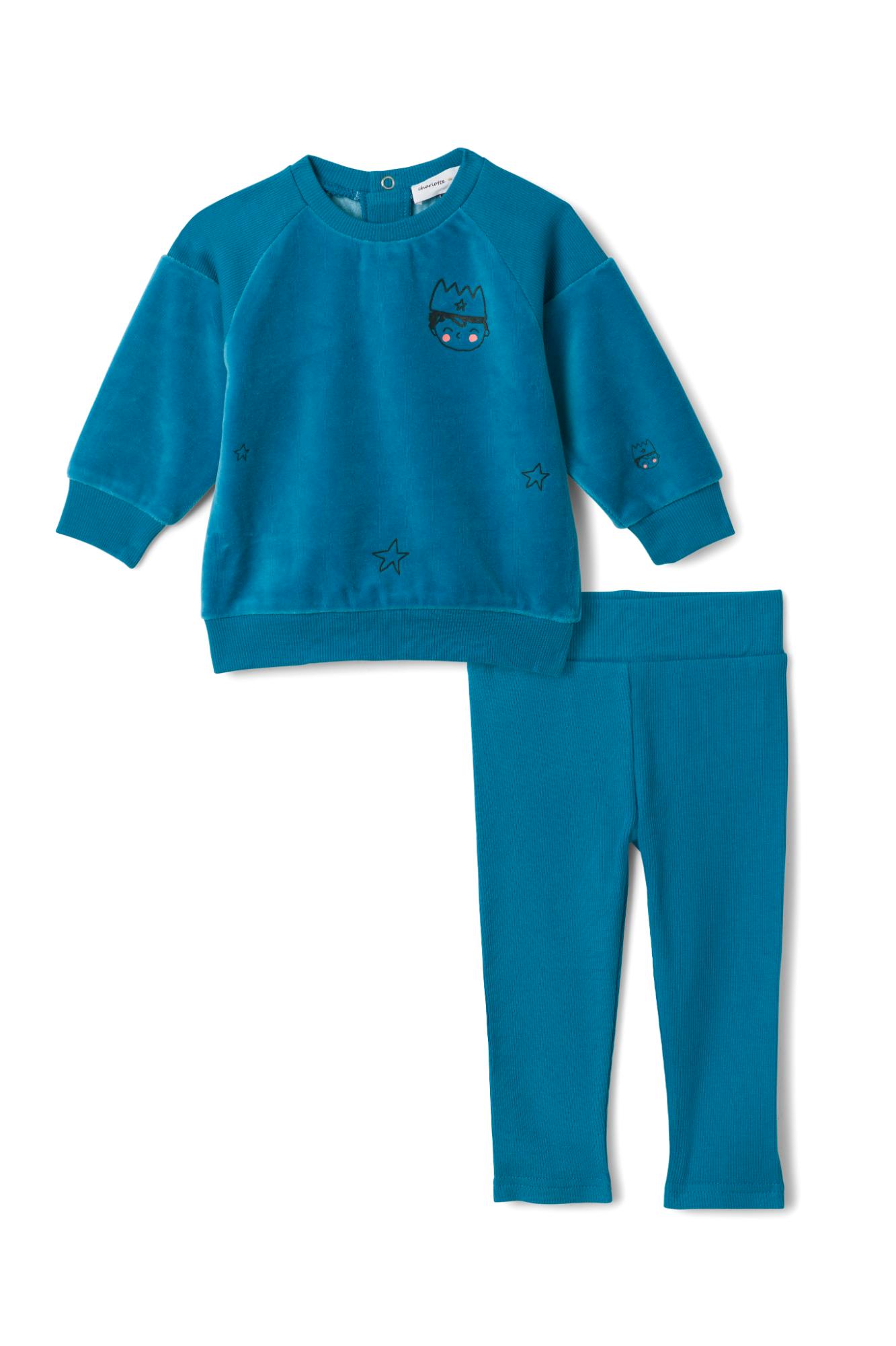 Prince Print Ribbed Snap Front Leggings and Top Two Piece Set