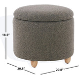 Mariabella Boucle Storage Ottoman / Dark Brown / Natural