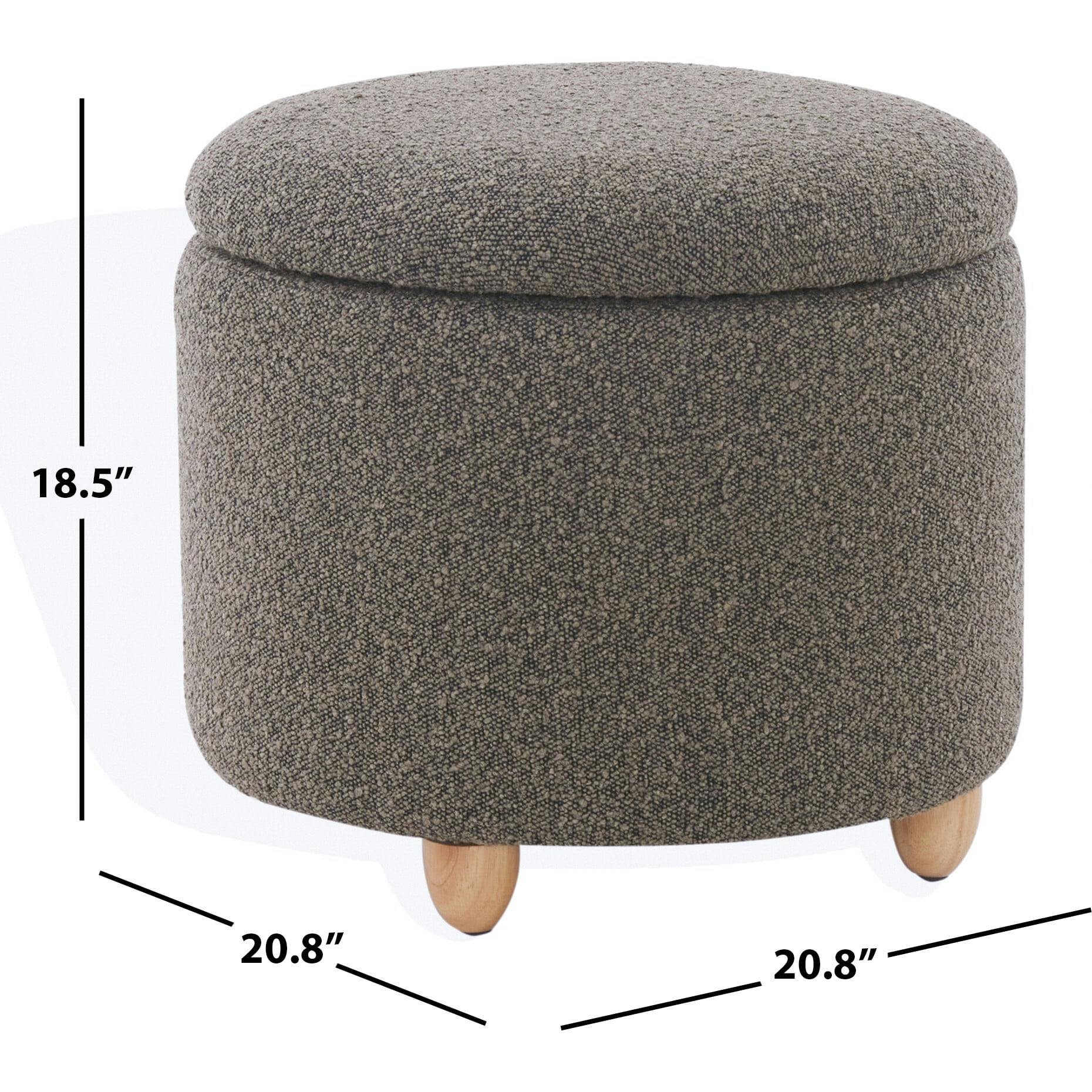 Mariabella Boucle Storage Ottoman / Dark Brown / Natural