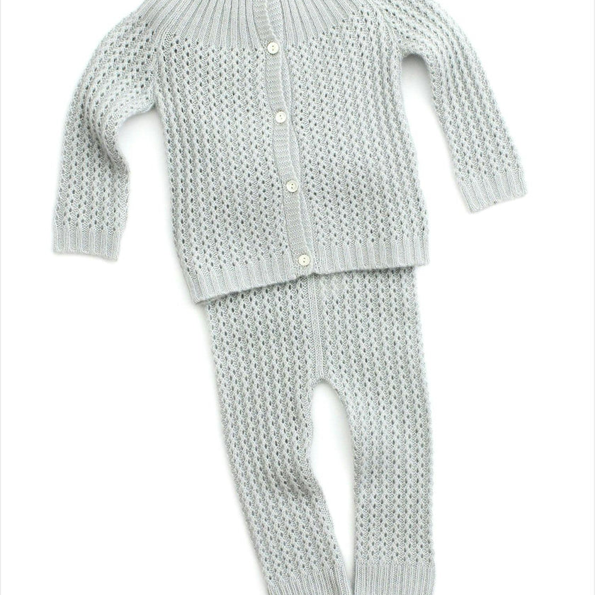Cashmere Yoke Cardigan Dove Grey