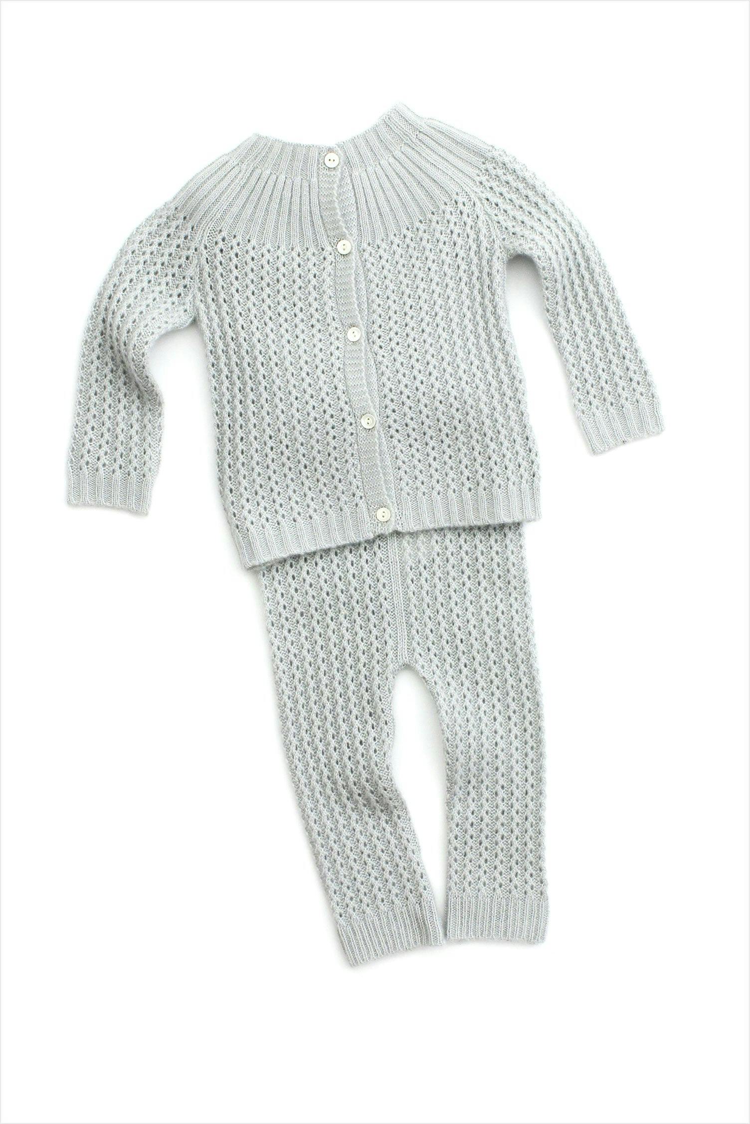 Cashmere Yoke Cardigan Dove Grey