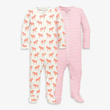 Baby organic zip footie 2-pack gift set