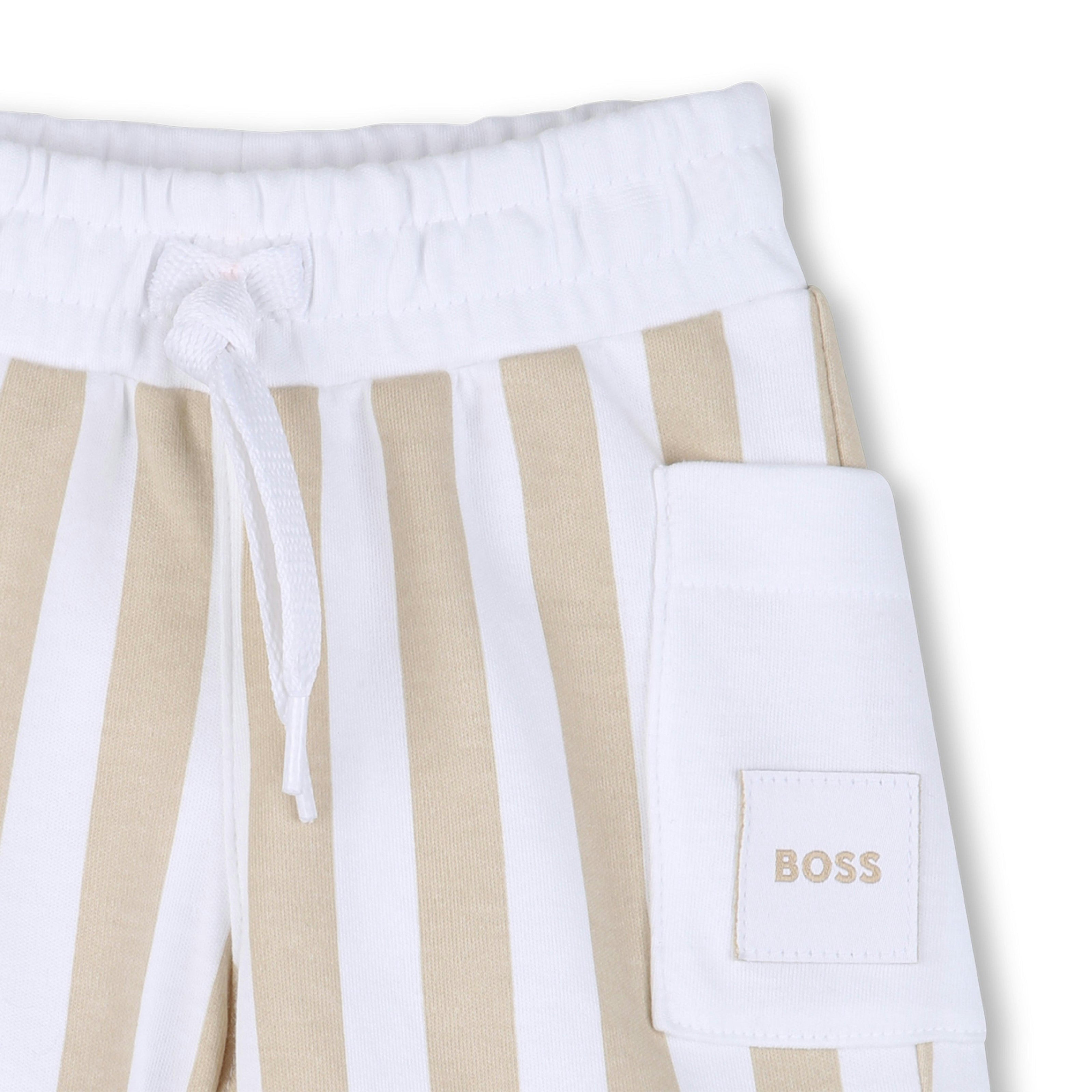 White & Beige Striped Baby Set