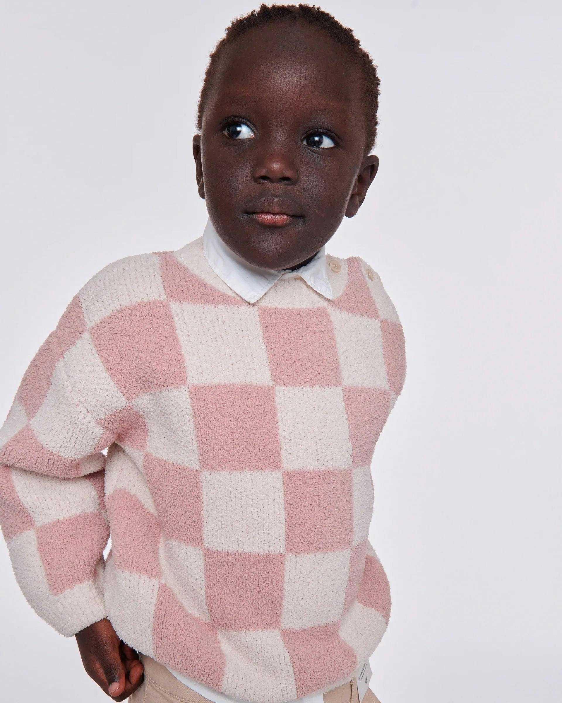 Boxy Sweater • Checkers Fuzzy