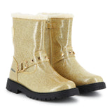Gold Glitter Heart Boots