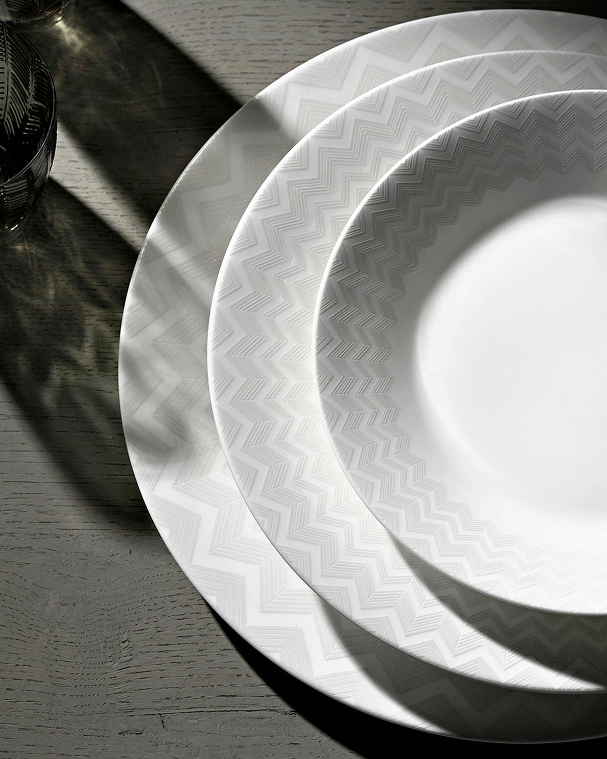 ZIG ZAG WHITE Set 2 Pcs. Bread Or Butter Plate - Ø 15,5 Cm