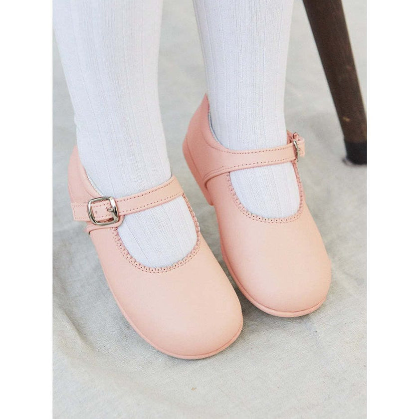 Light Pink Leather Toddler Mary Jane Shoes