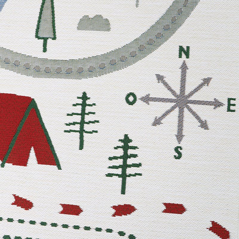 Flat Woven Graphic Print Rectangular Play Rug