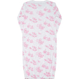 Pink Toile Baby Gown
