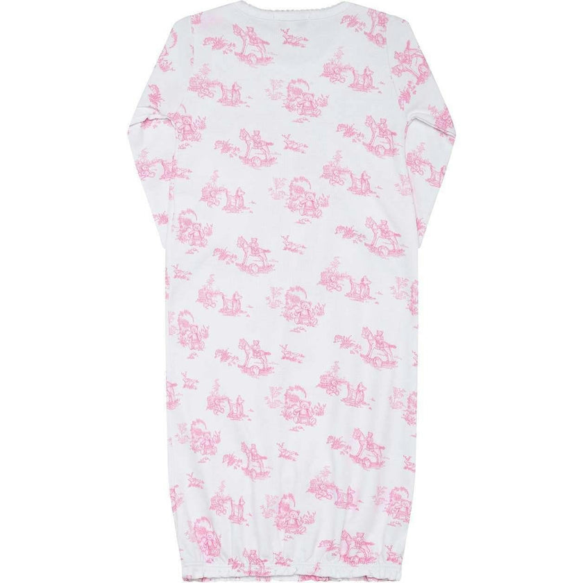 Pink Toile Baby Gown