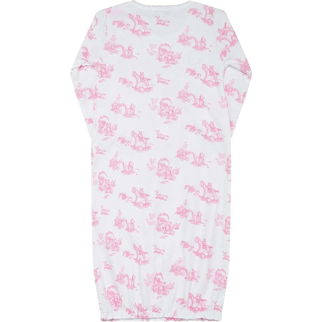 Pink Toile Baby Gown