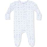 Golf Trellis Blue - 2 Way Zipper Footie