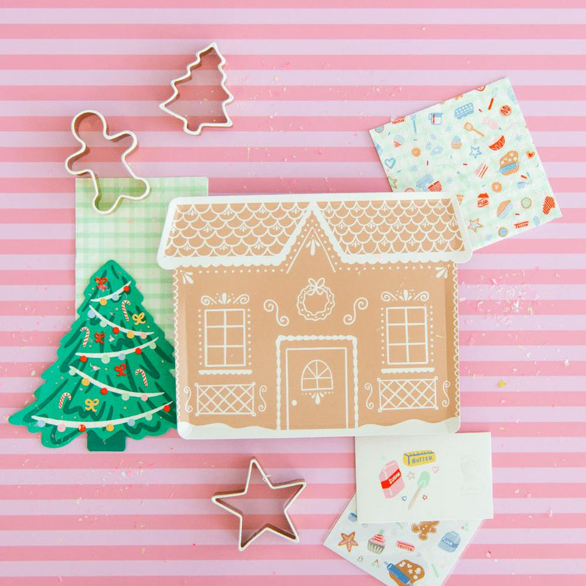 Baking Spirits Bright Gingerbread House Large Plates