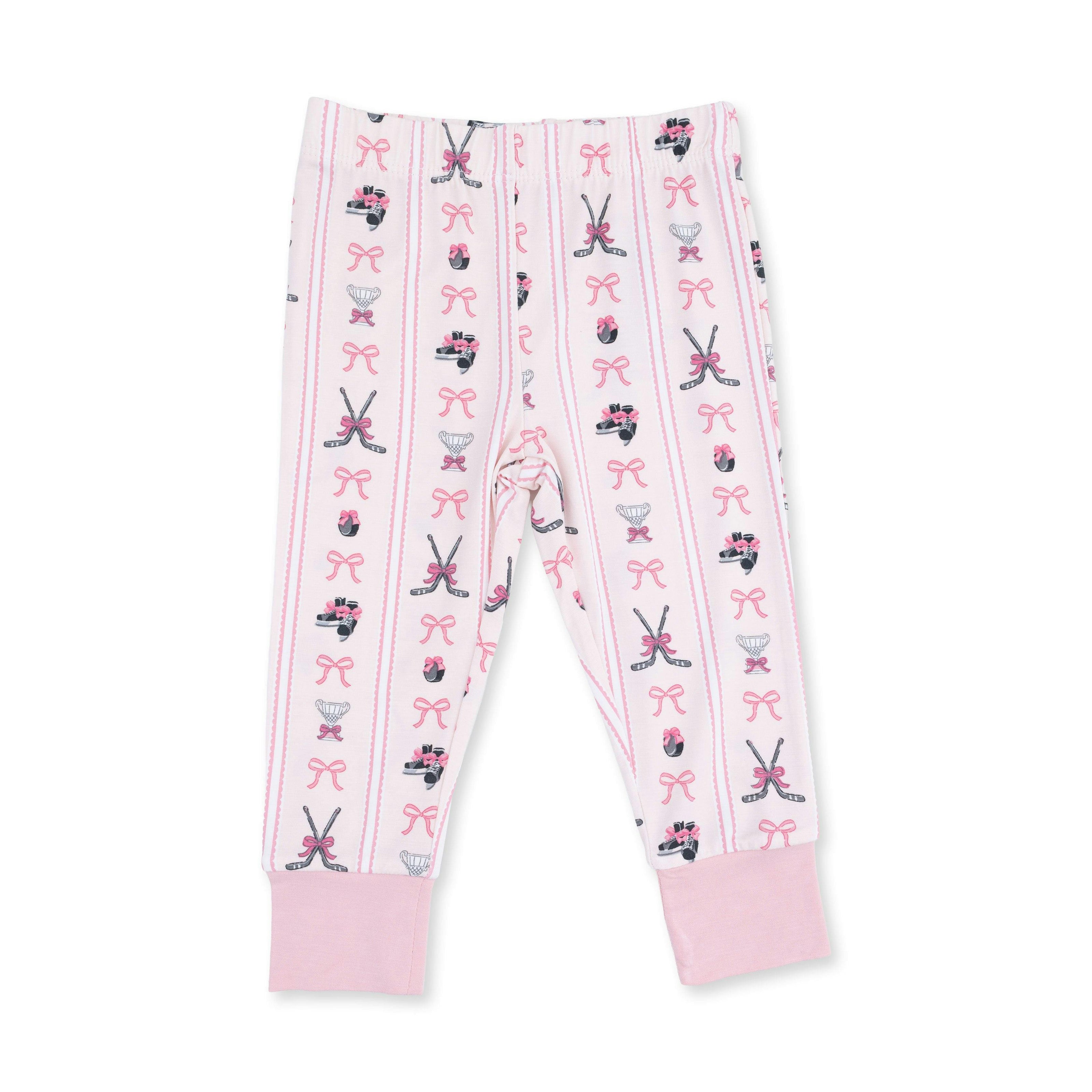 Megan's Bowtiful Hockey Stripe - Long Sleeve Loungewear Set