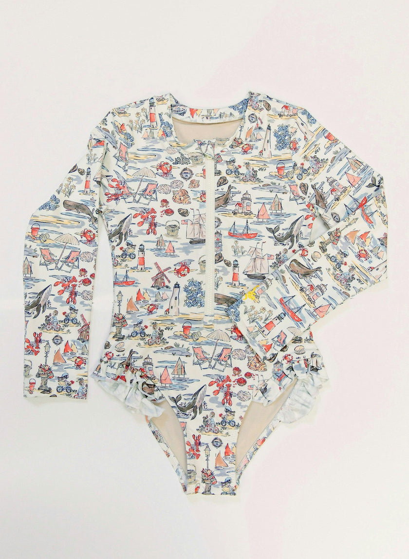 Girls Rashguard Swimsuit- Voyager's Lens