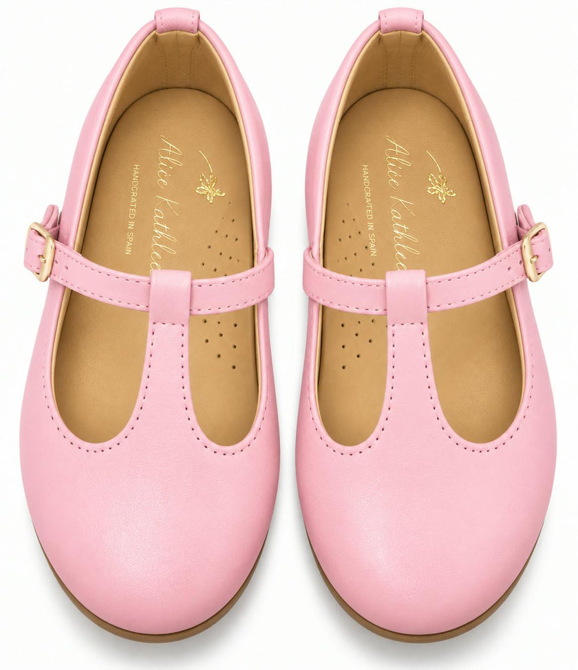 T-Strap in Poppy Pink