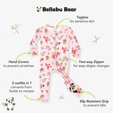Bows & Blooms Bamboo Convertible Footie