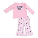 Megan's Bowtiful Hockey Stripe - Ruffle Tee and Baby Bells