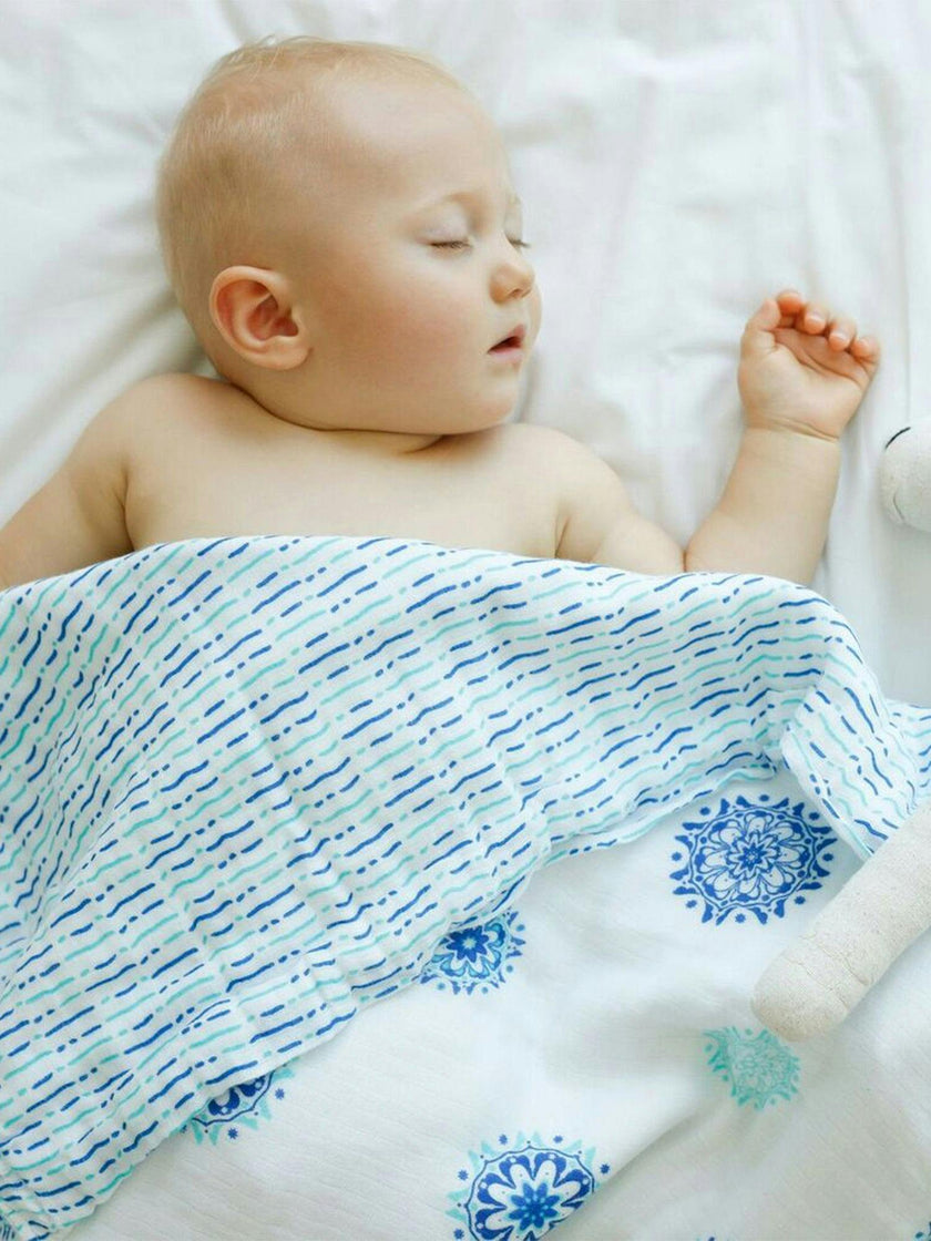 Organic Muslin Four-Layer Reversible Snug Blanket