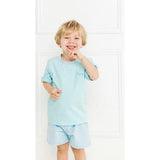 Custom Embroidered Stripe Tee and Shorts set