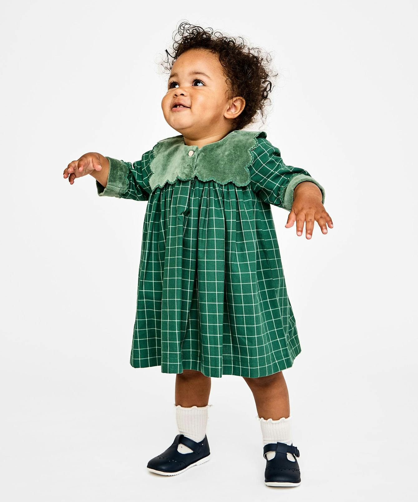 Gigi Dress, Green Holiday Plaid