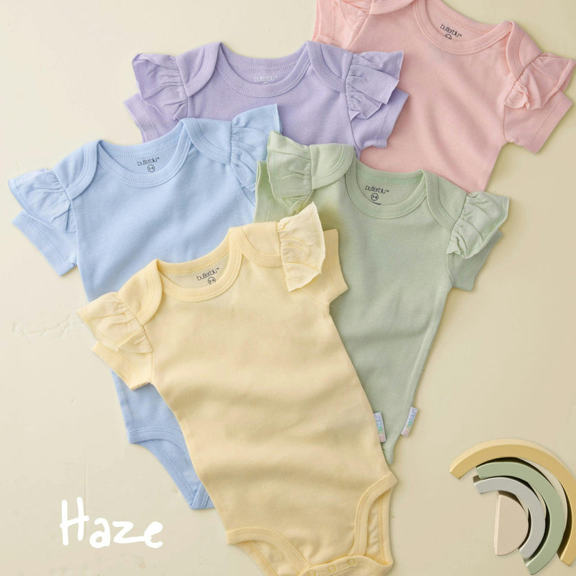 RORY 5-Pack Short Sleeve Ruffle Bodysuits