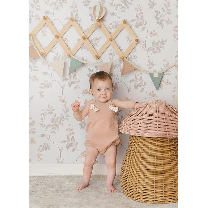 Gingham Glory Romper Misty Rose