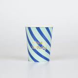Stripe Happy Birthday Cups