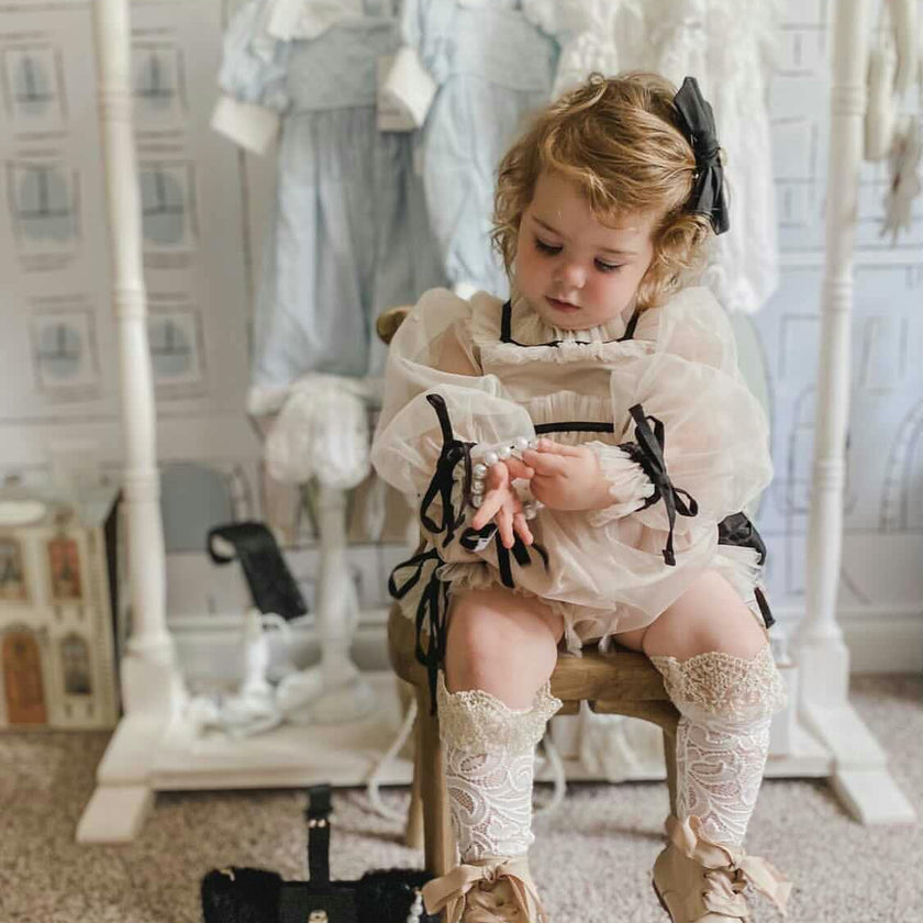 Coco-Caramel Tulle Romper