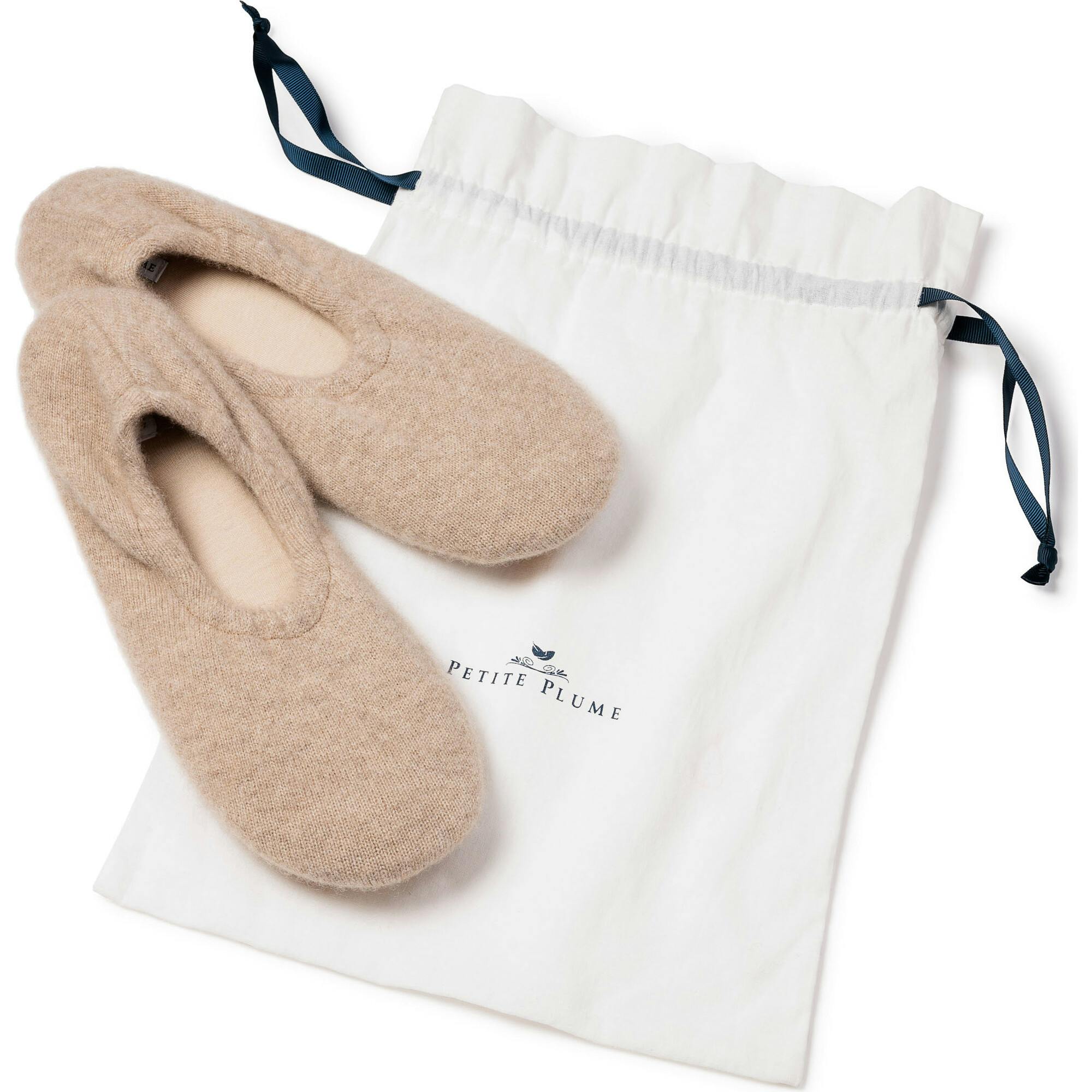 Women's Cashmere Slippers in Camel