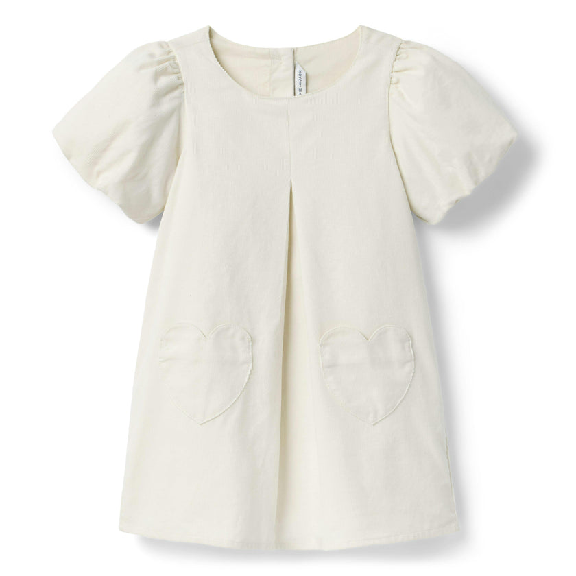 The Corduroy Heart Dress, ivory