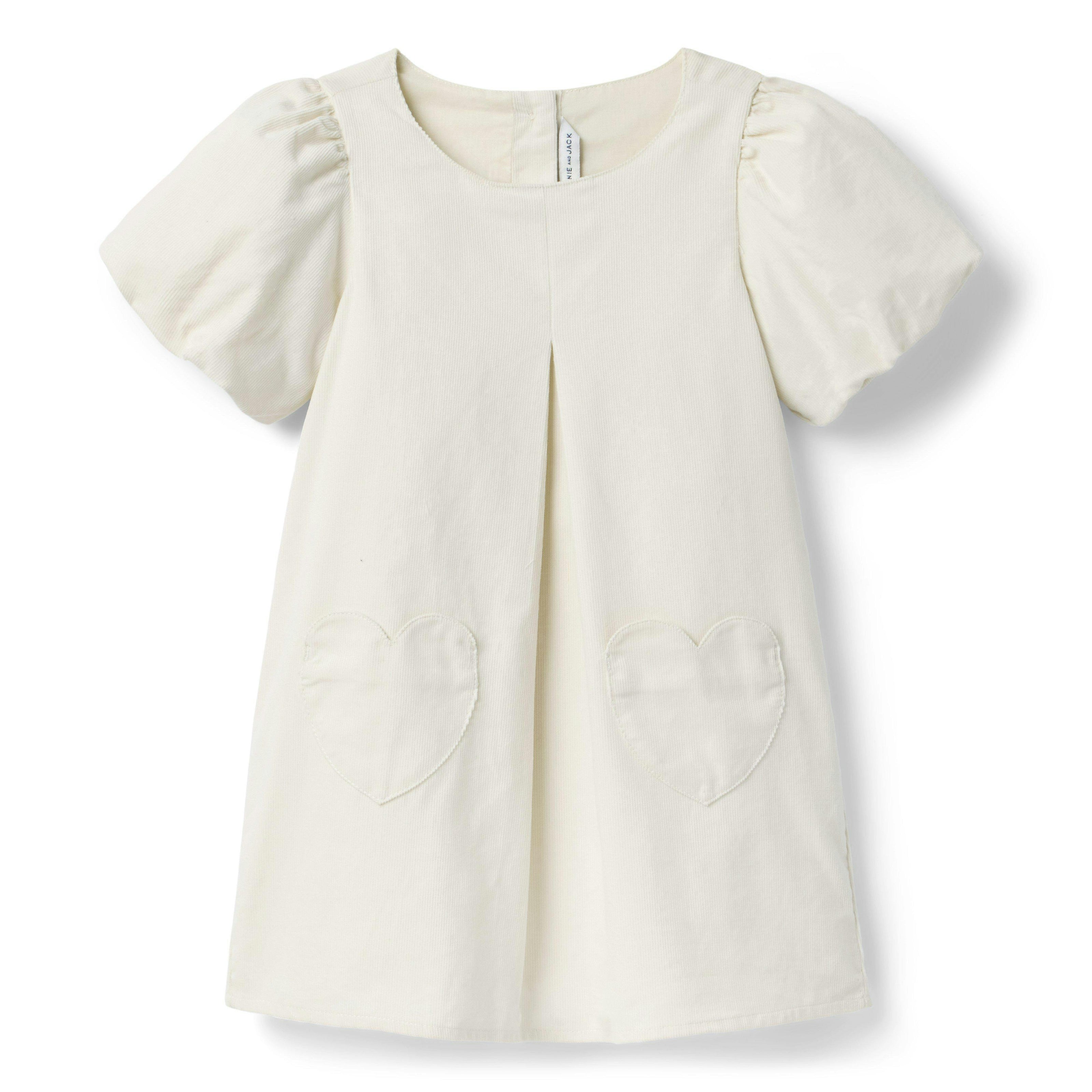 The Corduroy Heart Dress, ivory